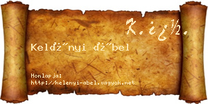 Kelényi Ábel névjegykártya
