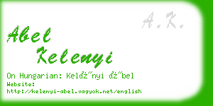 abel kelenyi business card